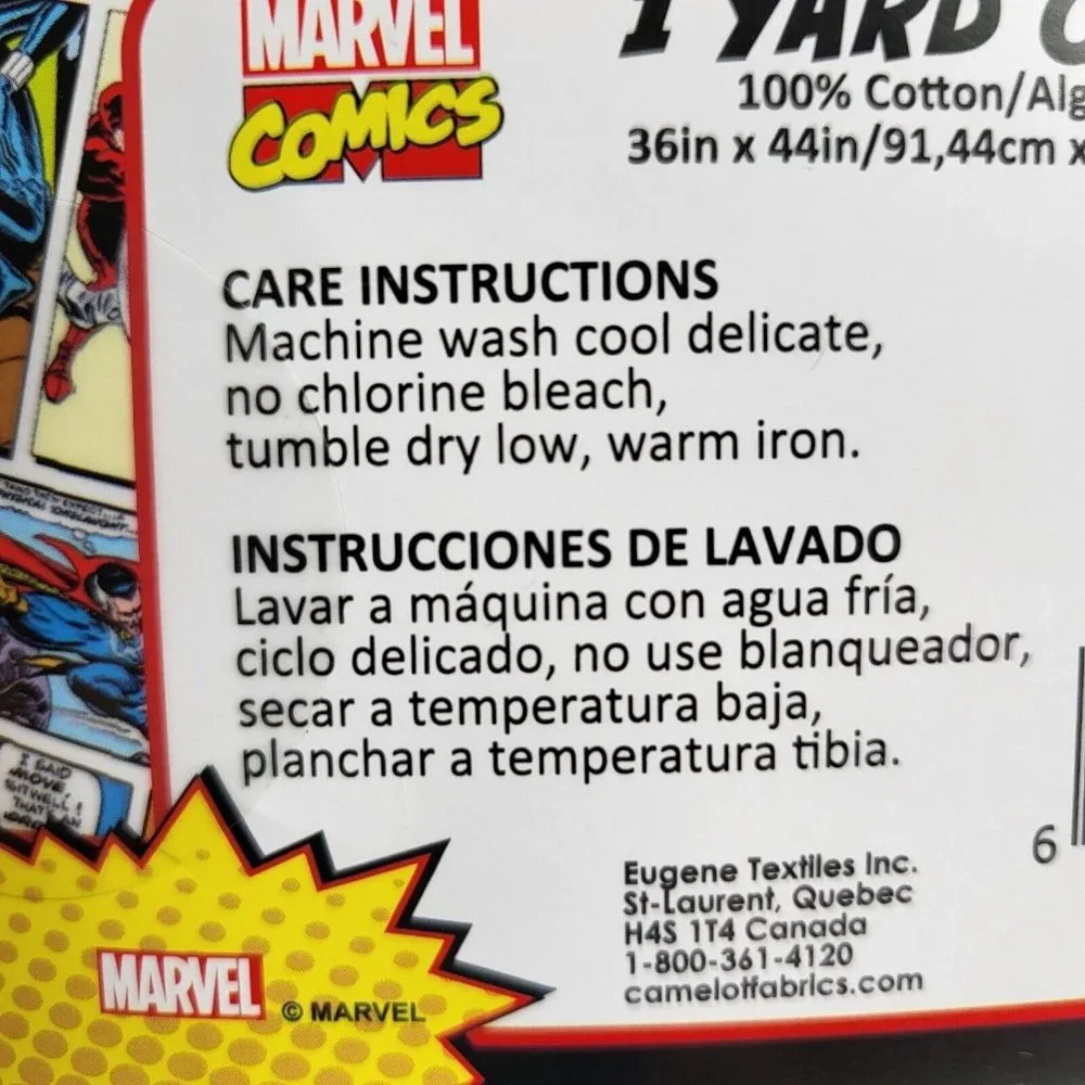 Marvel Comic Book Print Spiderman Cut Fabric 1 Yard 100% Cotton 36" X 44" Heroes - Picture 13 of 14